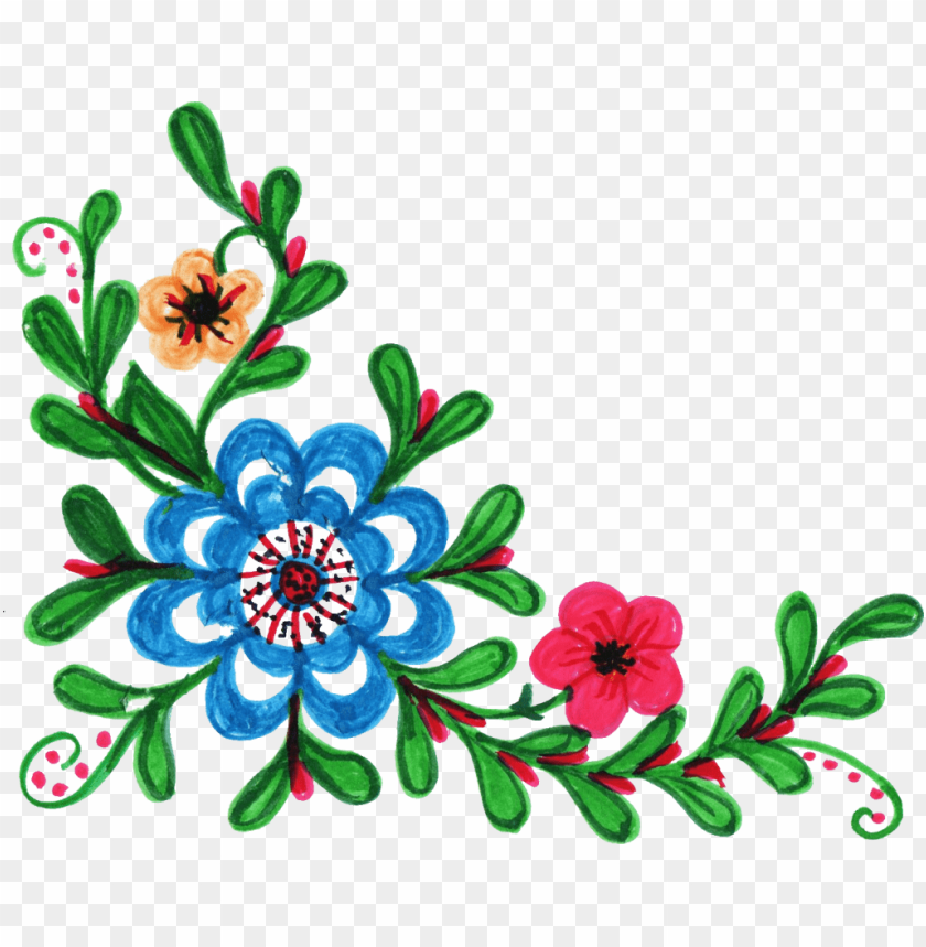 colorful floral corner borders png, color,border,borders,colorful,floral,corner