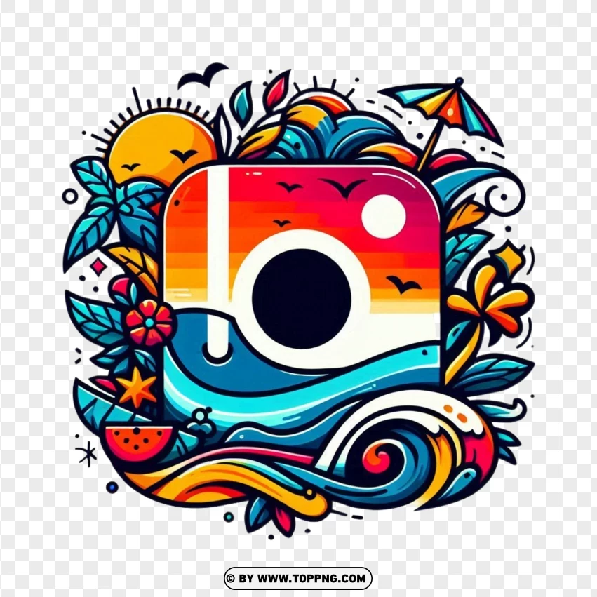 Instagram Logo,  Instagram Symbol,Summer Vibes,Icon, Vector, Media, Symbol