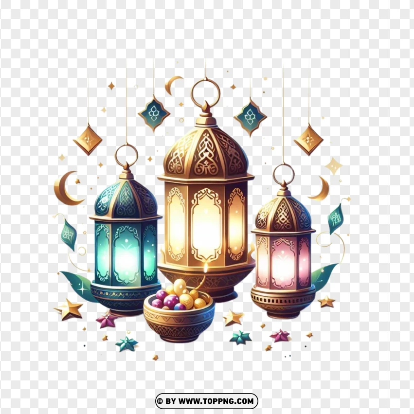 Fanoos,Islamic, lantern,Crescents, Stars,isolated, Eid