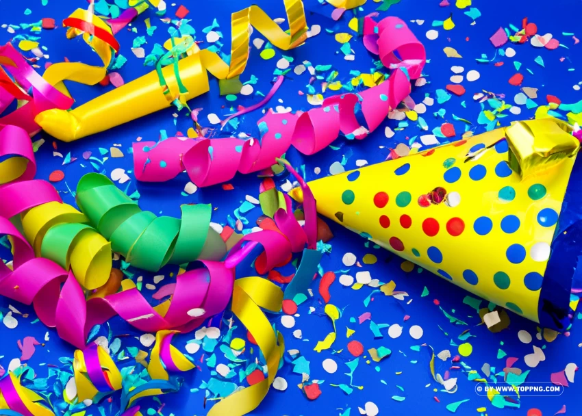 Colorful Party Time Clipart PNG Transparent Background