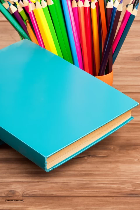 Colorful Pencils And Books For Back To School PNG Transparent Background