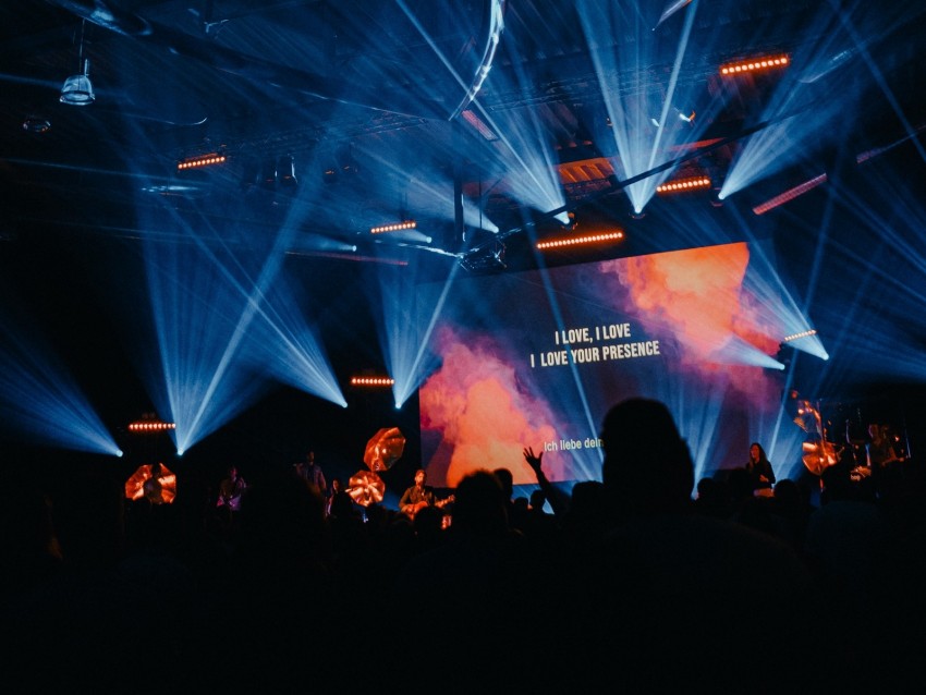 concert, performance, light organ, crowd