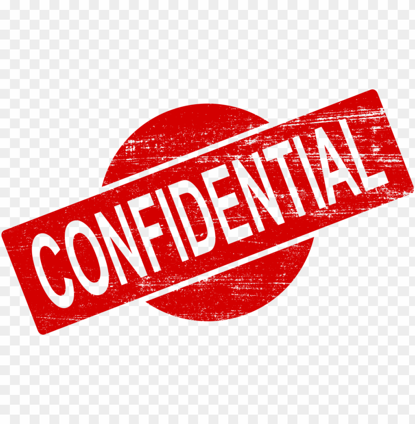 Red confidential stamp graphic on a transparent background PNG