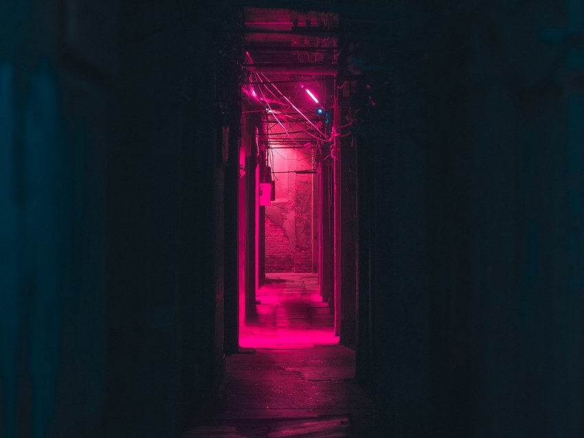 Corridor Neon Dark Pink Light Background