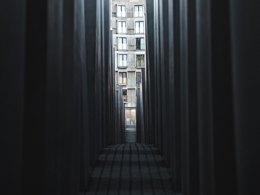 corridor, passage, architecture, building, pillars