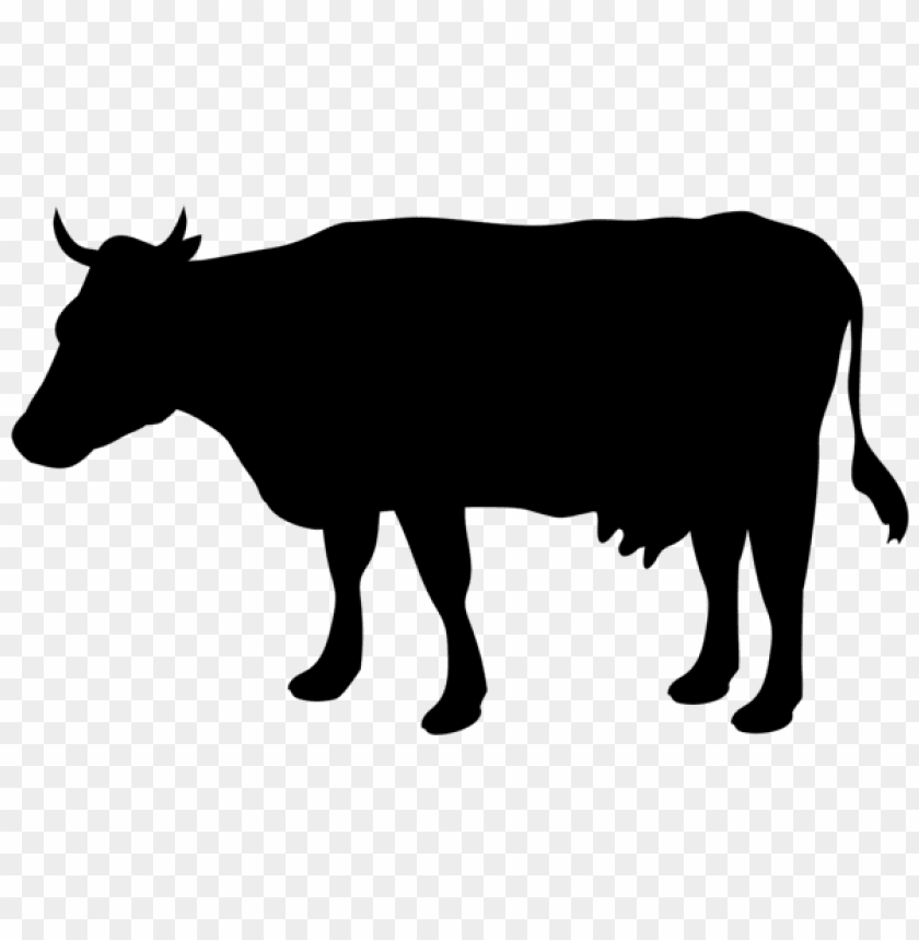 Cow Silhouette PNG Transparent Background