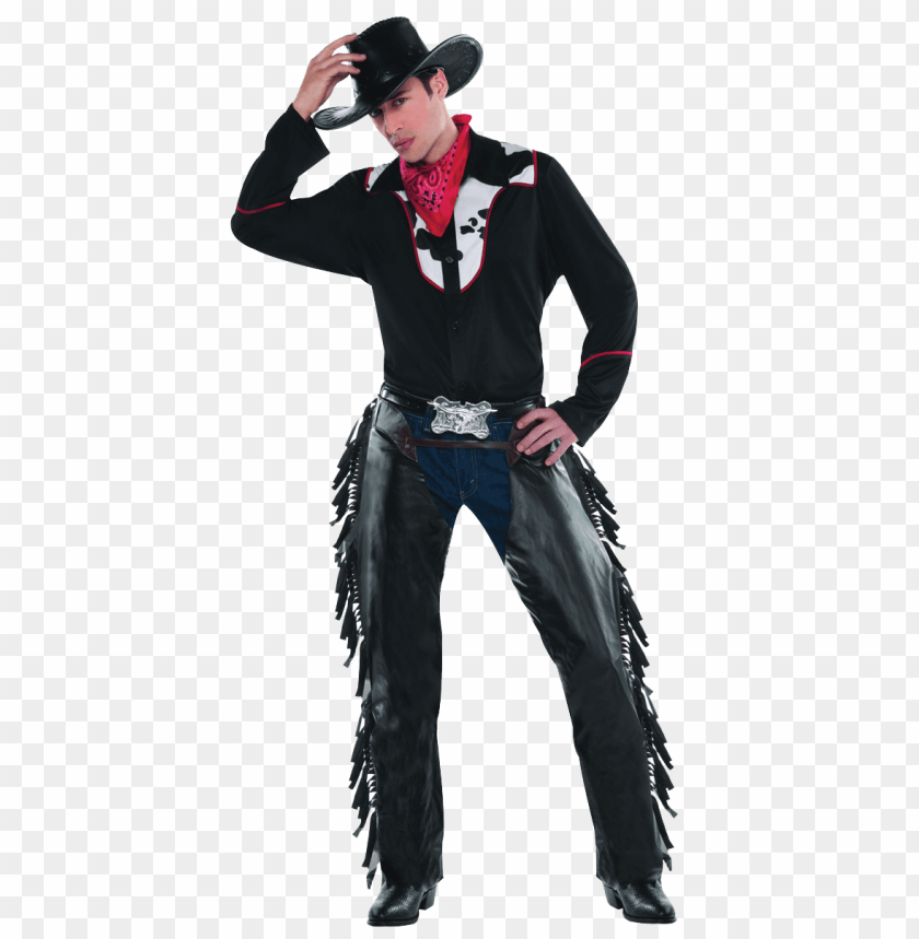 cowboy, western attire, leather chaps, cowboy hat, bandana, rodeo outfit, men's fashion