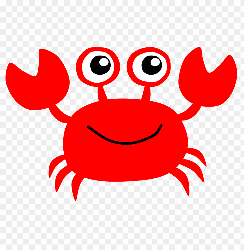 Cartoon red crab with big eyes and smiling face PNG