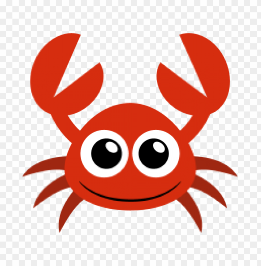 Cartoon red crab with big eyes and cheerful expressio PNG