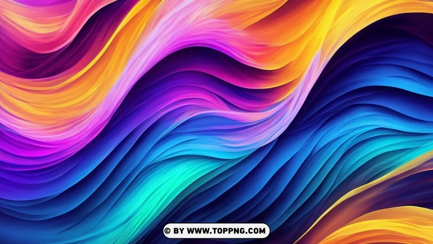 Creative And Artistic Colorful Abstract Flowing Waves 4k Wallpaper PNG Transparent Background