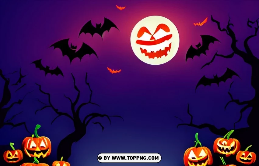 Creepy Halloween Night Scene Vector Concept PNG Transparent Background