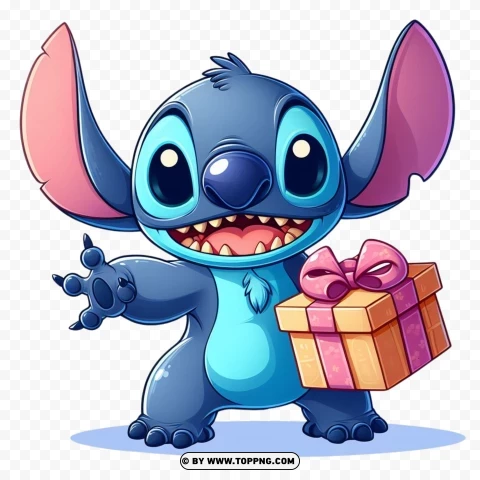 Stitch Holding Present PNG Transparent Background