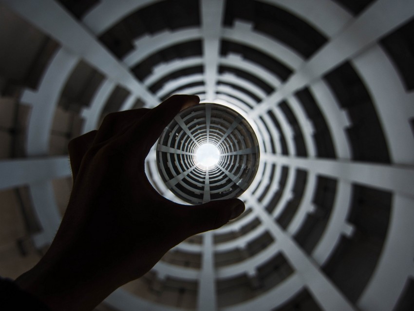 Crystal Ball Sphere Reflection Optical Illusion Tunnel Background