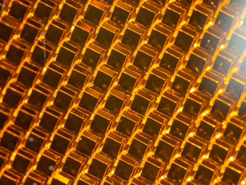 cubes, glow, golden, glare, structure, texture