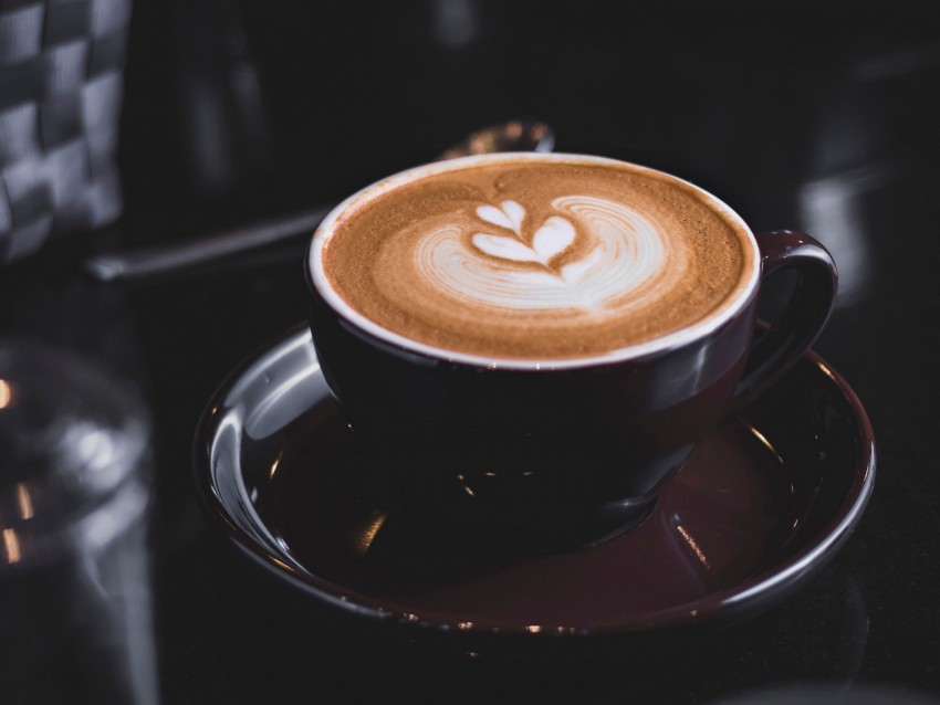 cup, coffee, foam, drink, decorated