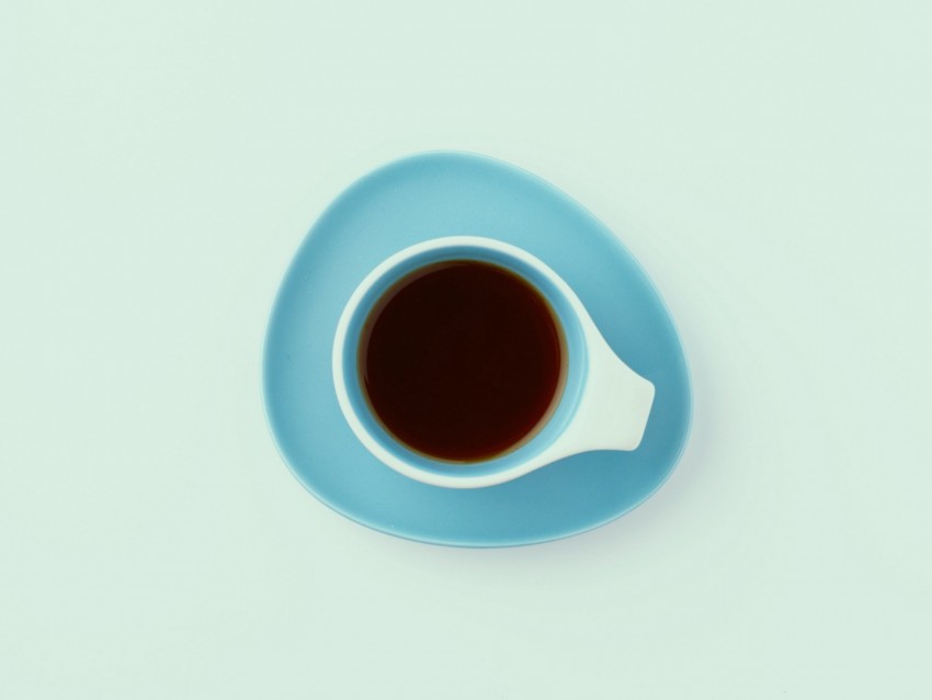 cup, minimalism, tea, drink, blue