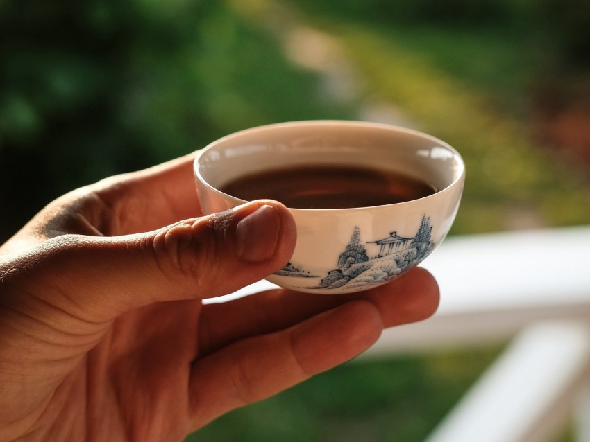 cup, tea, hand, drink