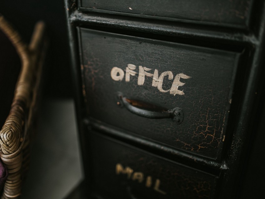 cupboard, wooden, black, handle, inscription