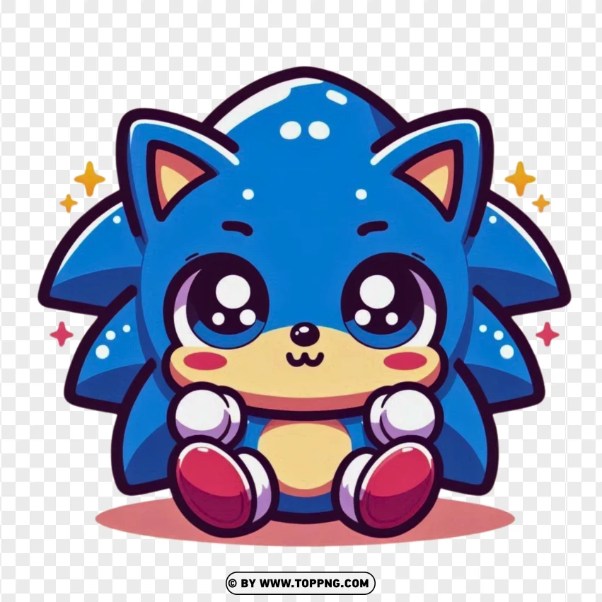 Cute Chibi Sonic The Hedgehog PNG Transparent Background