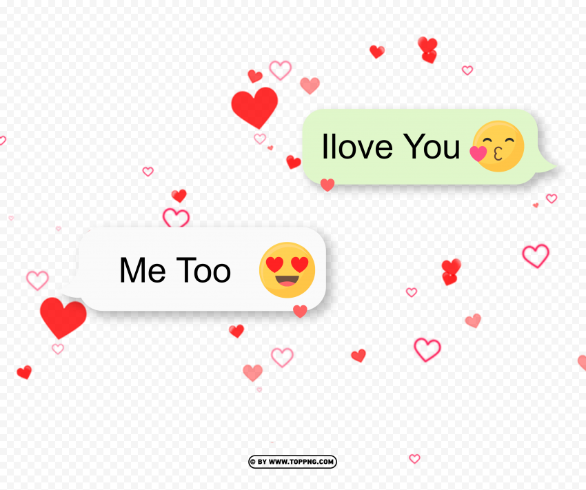 Cute Love Chat Message With Hearts Design Hd PNG Transparent Background