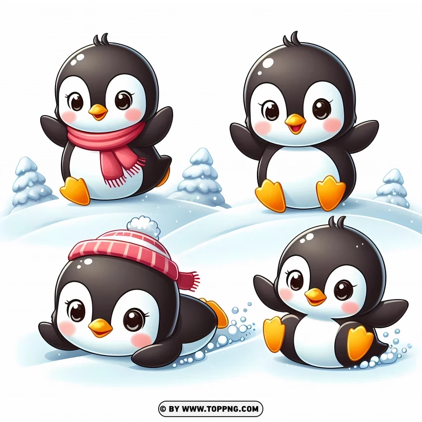 winter, Penguin, snow