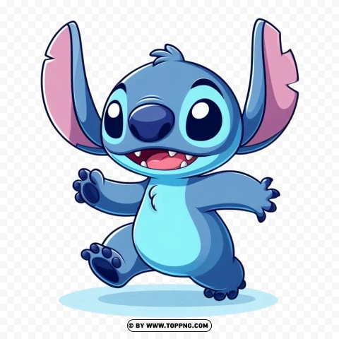 Cute Stitch Walking PNG Transparent Background