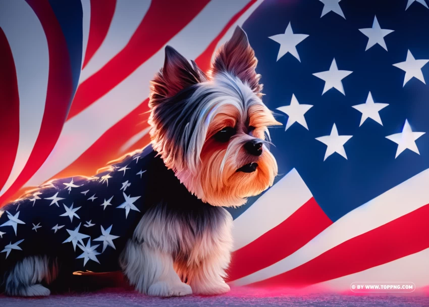 Cute Yorkie Images For 4th Of July Free Downloads For Yorkie Lovers PNG Transparent Background