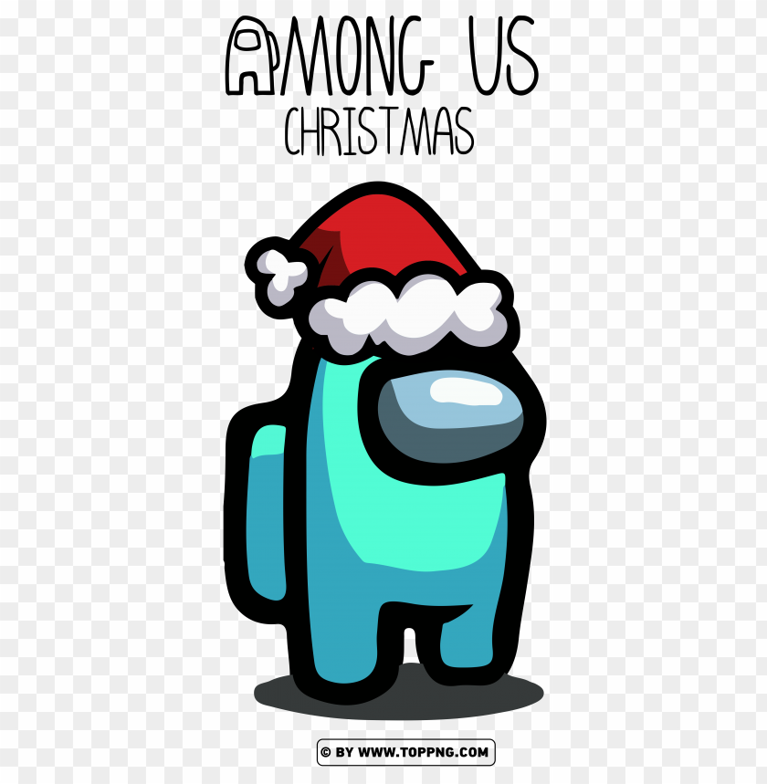 cyan among us character with christmas hat png, among us christmas hat Transparent ,among us christmas hat,among us christmas character,among us christmas,among us christmas shirt,