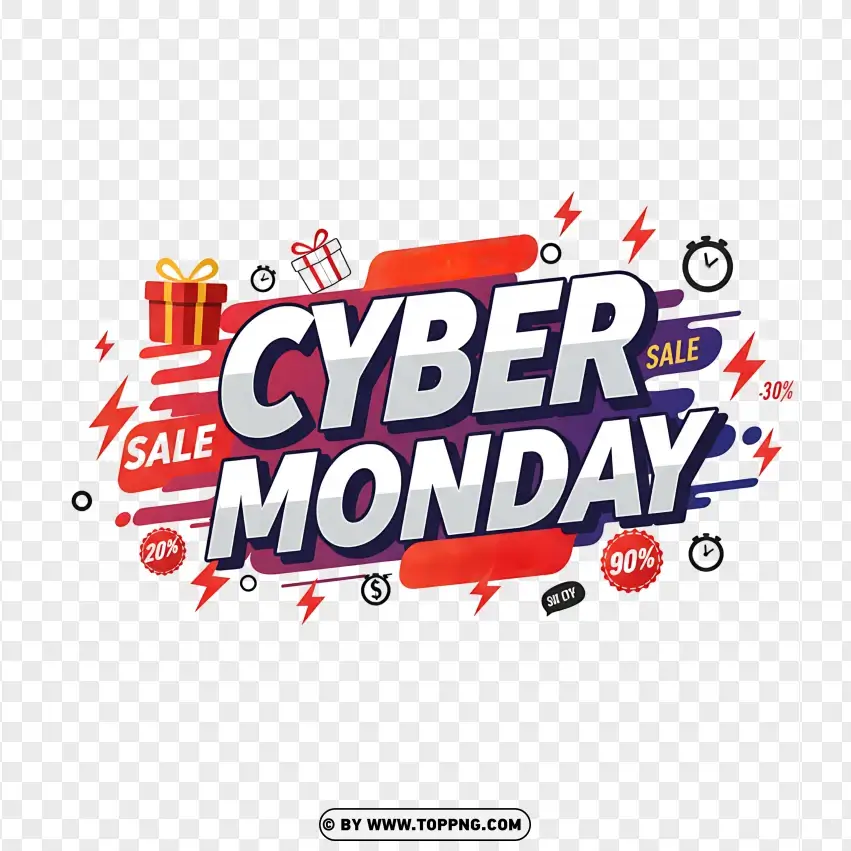 Cyber Monday Discount Tag Design PNG Transparent Background