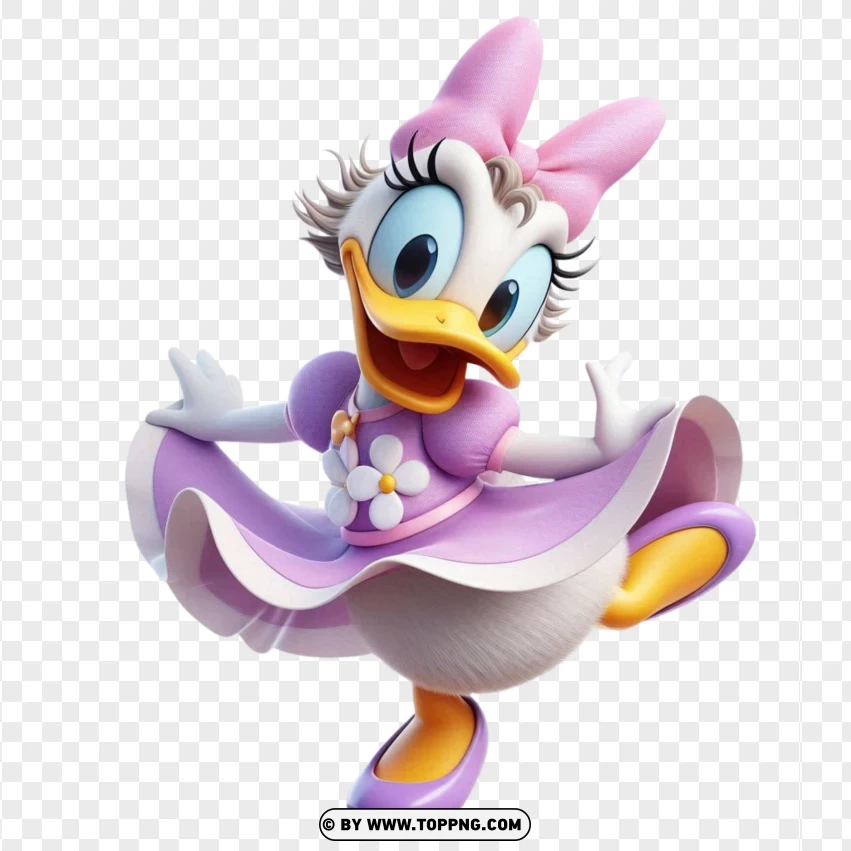 Daisy Duck Dancing PNG Transparent Background