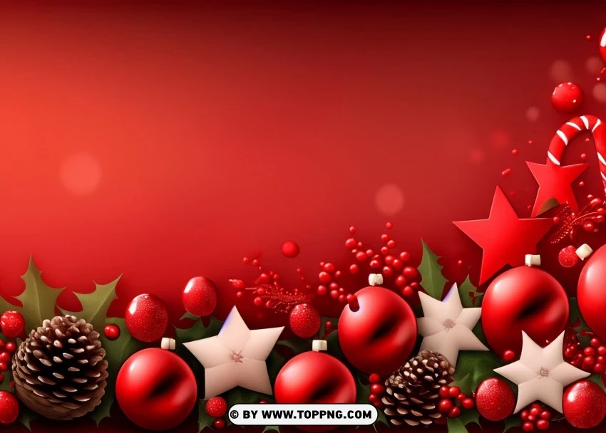 Dark Red Christmas Banner For Your Blog PNG Transparent Background