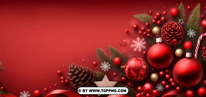 Dark Red Christmas Decorations 4k Wallpaper PNG Transparent Background