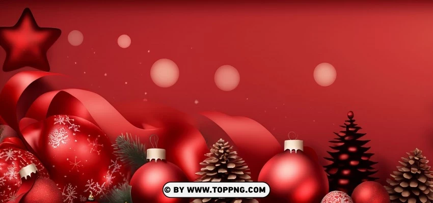 Dark Red Christmas Garland Wallpaper PNG Transparent Background