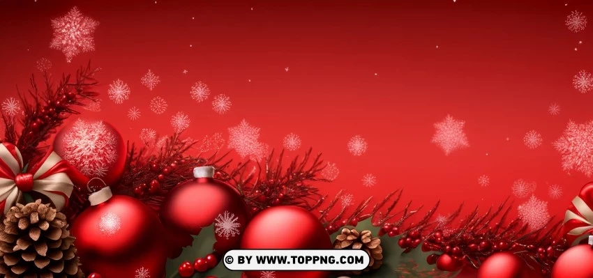 Dark Red Christmas Ornaments PNG Transparent Background