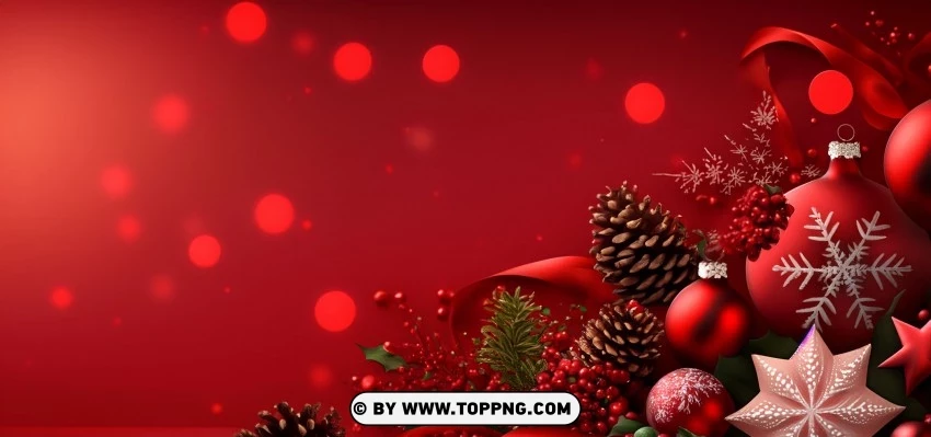 Dark Red Christmas Tree Lights Wallpaper PNG Transparent Background