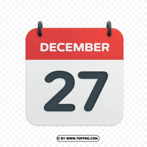 December 27th Date Icon In Vector Hd Image PNG Transparent Background