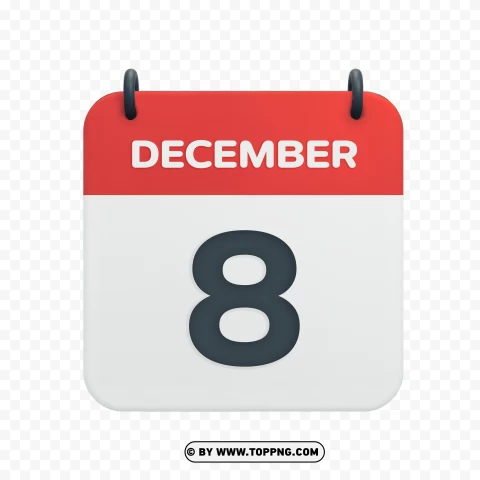 December 8th Date Icon In Vector Hd Illustration PNG Transparent Background