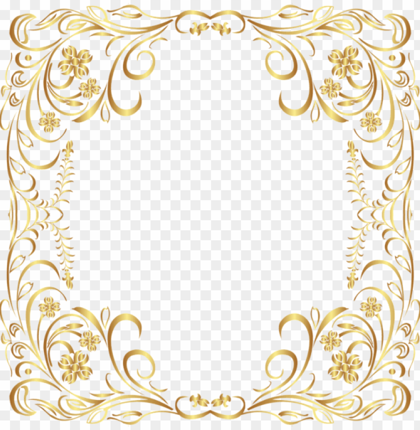 deco gold border frame png