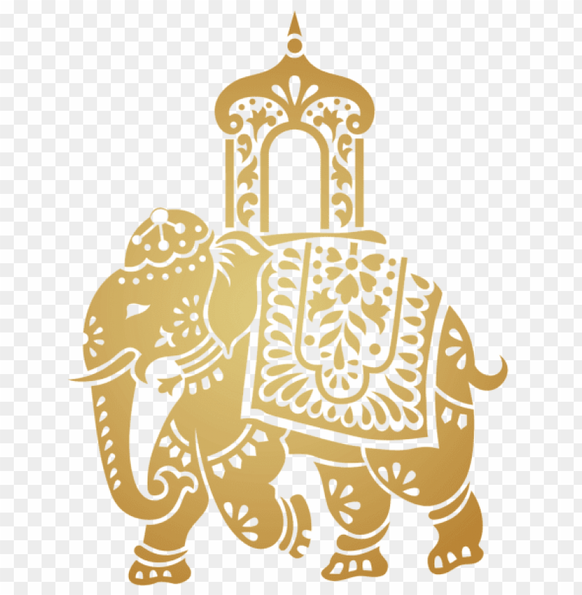 elephant, ornamental design, gold pattern, traditional art, decorative animal, Indian culture, wildlife illustration