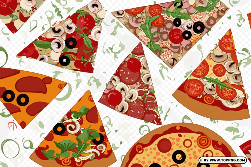 Delicious Pizza Slices In Vector Art PNG Transparent Background