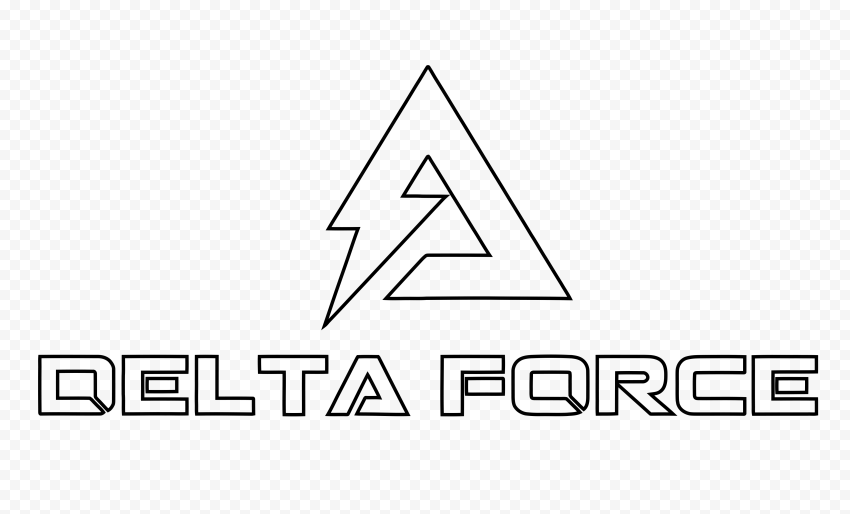 Delta Force Gameplay Logo Black Line PNG Transparent Background