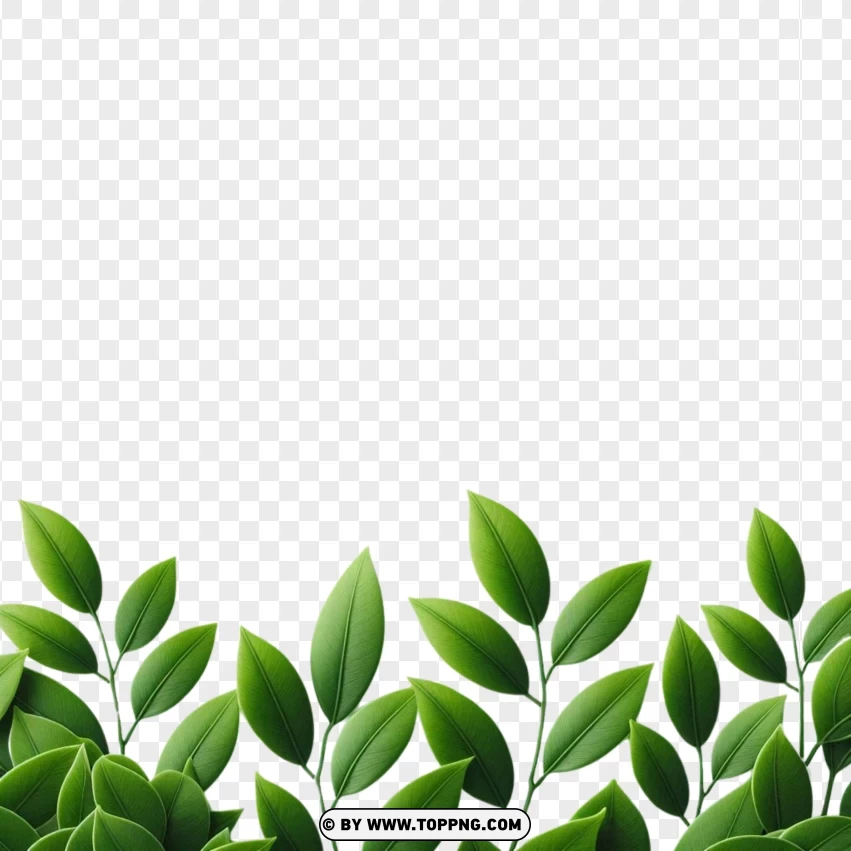 Dense Leaf Border At Bottom PNG Transparent Background