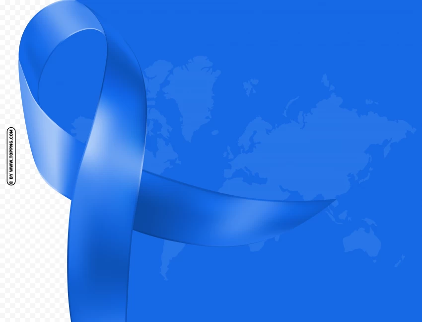 Design Template Of Colon Cancer With Blue Ribbon PNG Transparent Background