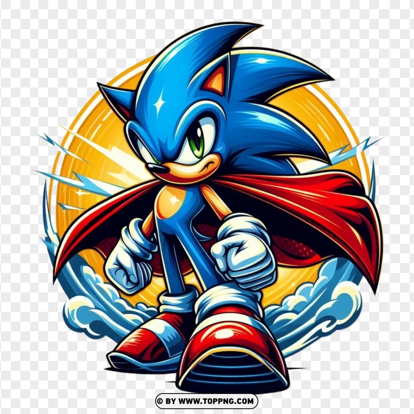 Determined Sonic The Hedgehog Ready For Battle PNG Transparent Background