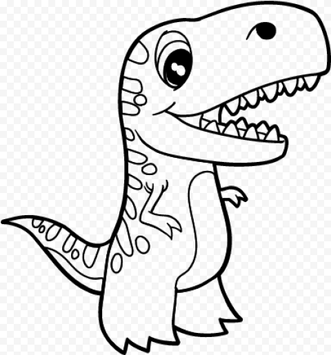 Dibujo De Tiranosaurio Beb Para Colorear Dinosaurios - Baby T Rex Coloring Pages PNG Transparent Background