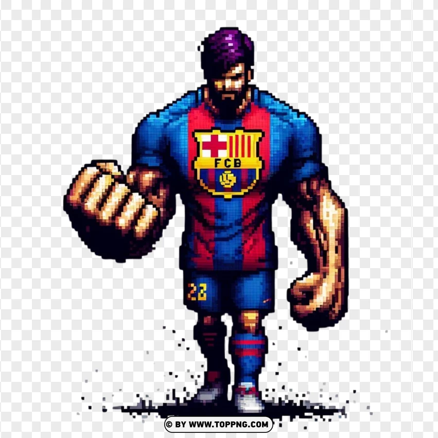 Dibujo Pixelado De Fc Barcelona Team PNG Transparent Background