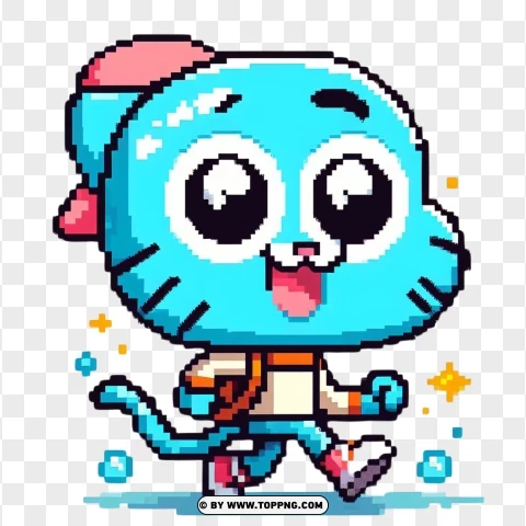 dibujos pixelados,  Pixel art,Gumball Watterson,pixelados,  art,  pixel,  game