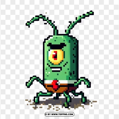 Dibujo Pixelado De Plankton Bob PNG Transparent Background