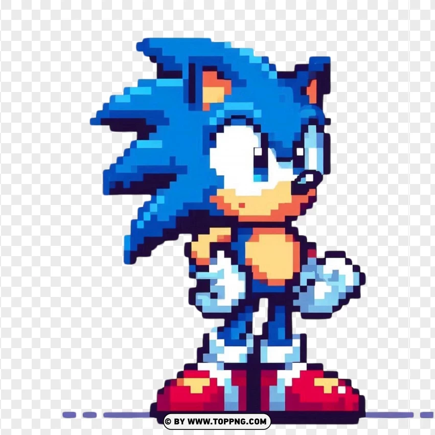 Dibujo Pixelado De Sonic PNG Transparent Background