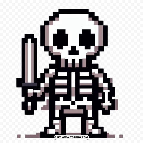 Dibujos Pixelados Skeleton PNG Transparent Background